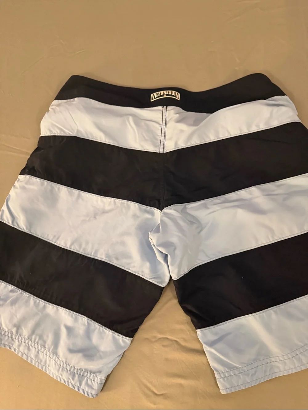 Vilebrequin Navy and Light Blue Striped Swim Trunks- Never Worn